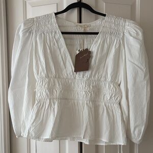 Chic White Smocked Blouse for Women